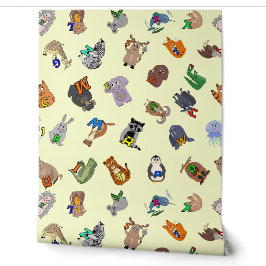 Behang Educatieve print met een leuk dierenalfabet