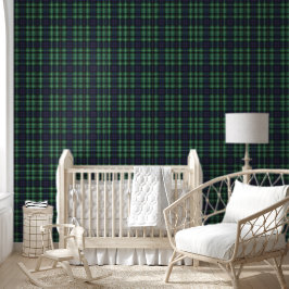 Behang - Groen Blauw Geel Tartan
