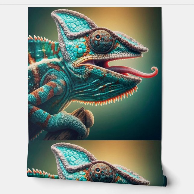 Behang Kleurrijke Kameleon Master of Camouflage (Afrollen)