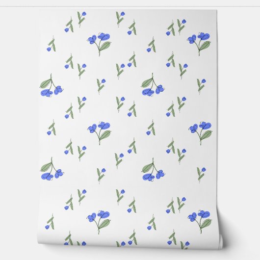 Behang met blauwe tulpen (Afrollen)