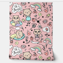 Behang met een modern design, grappige cartoon