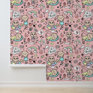 Behang met een modern design, grappige cartoon