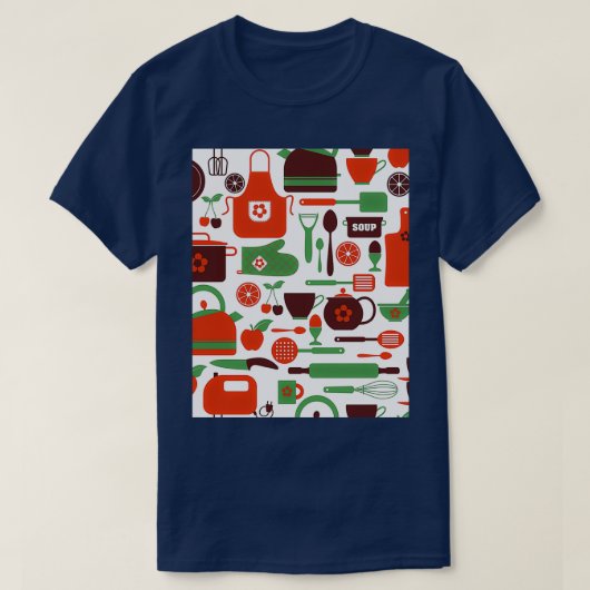 behang met keukengerei Grafisch T-shirt (Design voorkant)