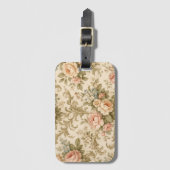 Behang met vintage bloempatroon bagagelabel (Voorkant (verticaal))