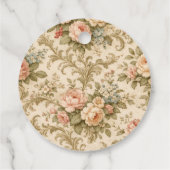 Behang met vintage bloempatroon bedankjes labels (Achterkant)