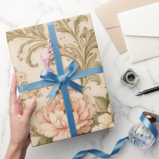 Behang met vintage bloempatroon cadeaupapier (Geschenken)