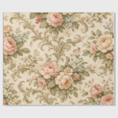 Behang met vintage bloempatroon cadeaupapier (Vlak)