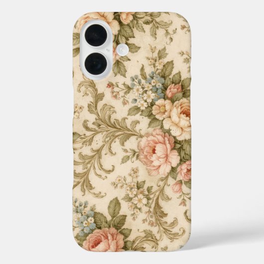 Behang met vintage bloempatroon  Case-Mate iPhone case (Achterkant)