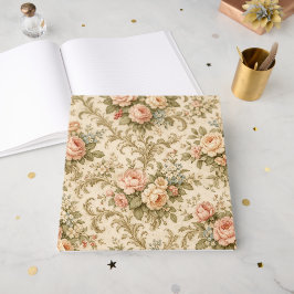 Behang met vintage bloempatroon gastenboek