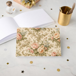 Behang met vintage bloempatroon gastenboek