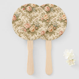 Behang met vintage bloempatroon handwaaier