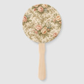 Behang met vintage bloempatroon handwaaier (Voorkant)