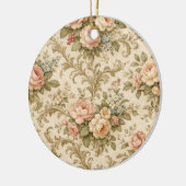 Behang met vintage bloempatroon keramisch ornament (Links)