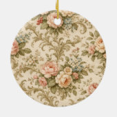 Behang met vintage bloempatroon keramisch ornament (Achterkant)