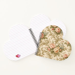 Behang met vintage bloempatroon  notitieboek