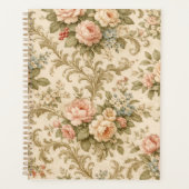 Behang met vintage bloempatroon planner (Voorkant)