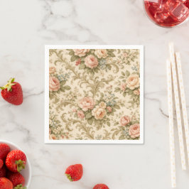 Behang met vintage bloempatroon servet