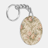 Behang met vintage bloempatroon  sleutelhanger (Voorkant Links)