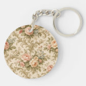 Behang met vintage bloempatroon  sleutelhanger (Achterkant)