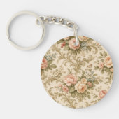 Behang met vintage bloempatroon  sleutelhanger (Voorkant)