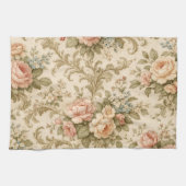 Behang met vintage bloempatroon theedoek (Horizontaal)