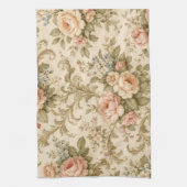 Behang met vintage bloempatroon theedoek (Verticaal)