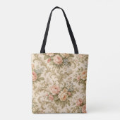 Behang met vintage bloempatroon tote bag (Achterkant)
