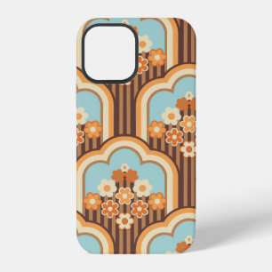 behang naadloos ontwerp jaren 70, vintage bloemen iPhone 12 hoesje
