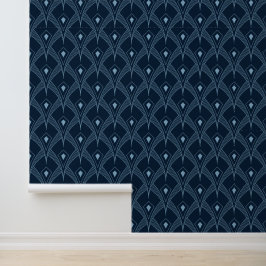 Behang - Ontwerper Art Deco Blauwe Ventilator Ontw