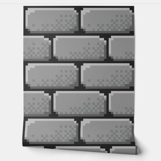 Behang Pixel-Art "STONEBRICKS" 8 bit Var01AB (Afrollen)