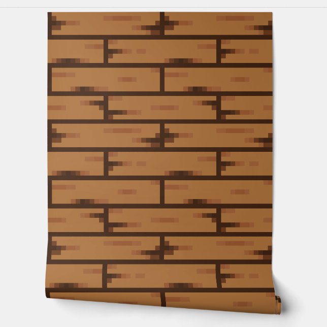 Behang Pixel-Art "WOODPLANKS" 8 bit Var01 (Afrollen)