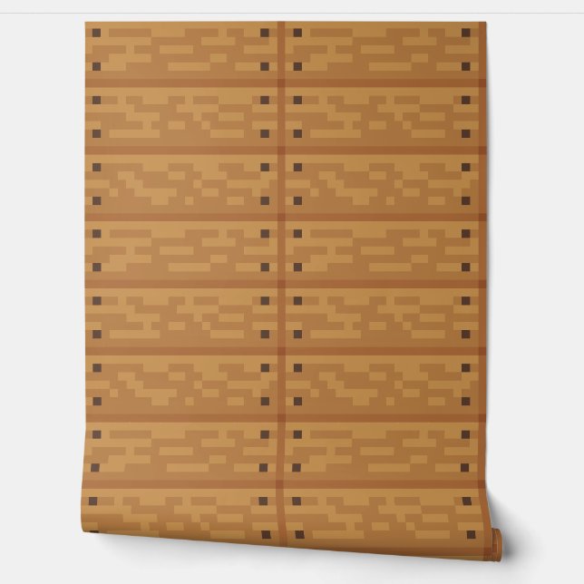 Behang Pixel-Art "WOODPLANKS" 8 bit Var02 (Afrollen)