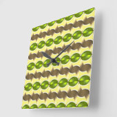 behang retro vierkante klok (Hoek)