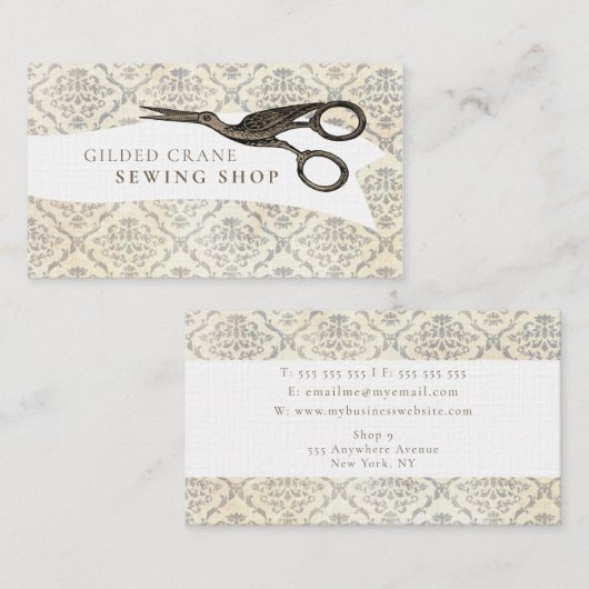  behang vergulde vogelschaar visitekaartje (Voorkant / Achterkant)
