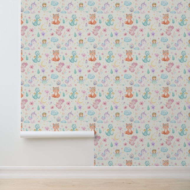 Behang voor kinderkamer, meisjeskamer (Applicatie)