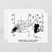 Behangen rond onhandige voorwerpen grappig briefkaart (Voorkant / Achterkant)