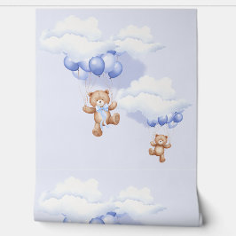 Behangontwerp met een vrolijke teddybeer. behang