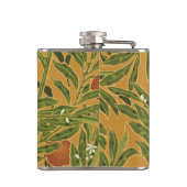  behangpatroon oranje boomillustraties heupfles (Achterkant)