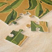 behangpatroon oranje boomillustraties legpuzzel (Zijkant)