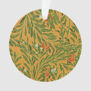 behangpatroon oranje boomillustraties ornament