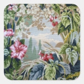 behangsel tuin landschap vierkante sticker (Voorkant)