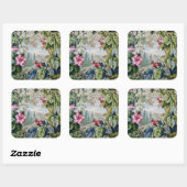 behangsel tuin landschap vierkante sticker (Vel)