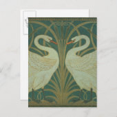 Behangselontwerp voor paneel van "Swan, Rush & Iri Briefkaart (Voorkant / Achterkant)