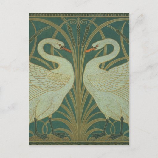 Behangselontwerp voor paneel van "Swan, Rush & Iri Briefkaart (Voorkant)