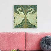 Behangselontwerp voor paneel van "Swan, Rush & Iri Canvas Afdruk (Insitu (Woonkamer))