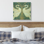 Behangselontwerp voor paneel van "Swan, Rush & Iri Canvas Afdruk (Insitu (Slaapkamer))