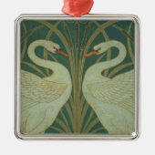 Behangselontwerp voor paneel van "Swan, Rush & Iri Metalen Ornament (Voorkant)