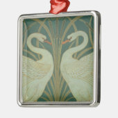 Behangselontwerp voor paneel van "Swan, Rush & Iri Metalen Ornament (Links)