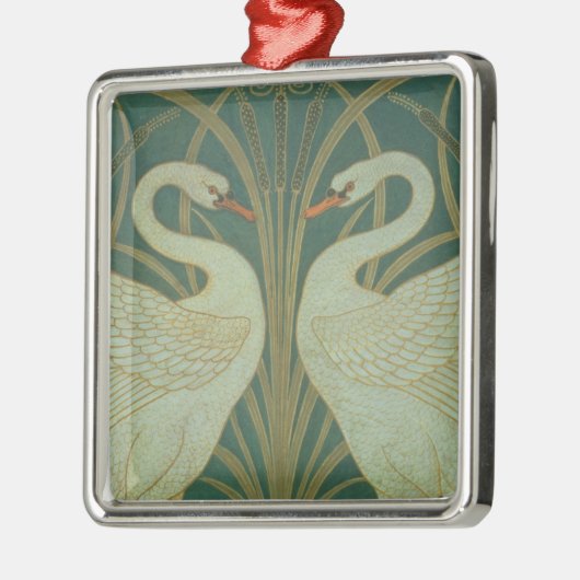 Behangselontwerp voor paneel van "Swan, Rush & Iri Metalen Ornament (Links)