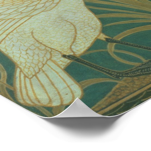 Behangselontwerp voor paneel van "Swan, Rush & Iri Poster (Hoek)